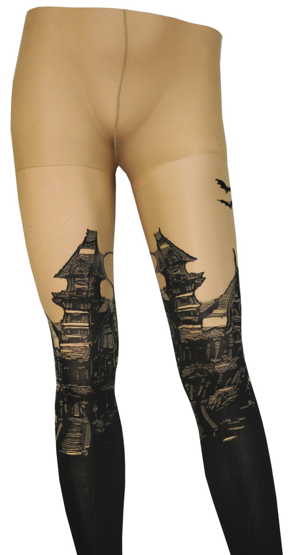 Haunted House Jacquard Tights Adult Costume Accessory