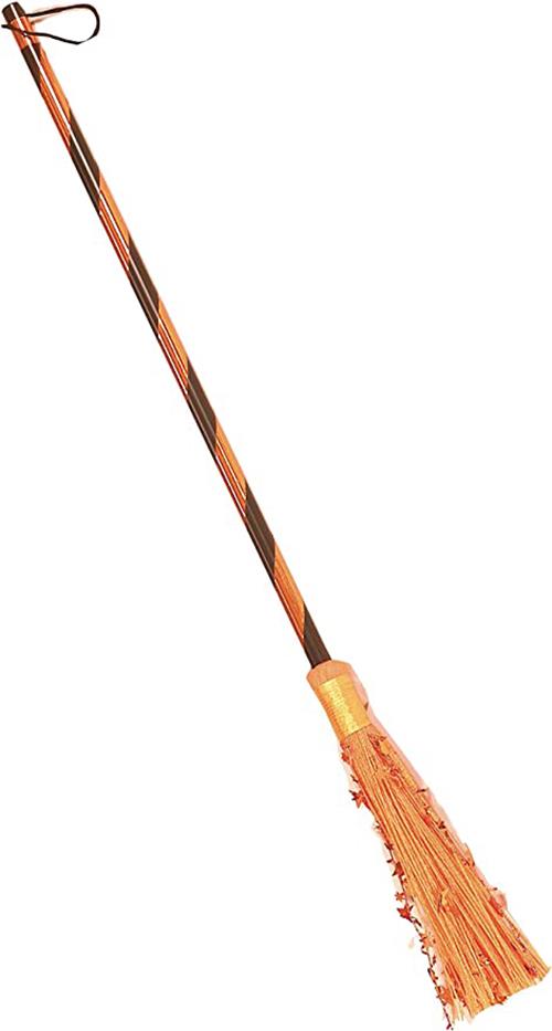 Orange Metallic Witch Broom Costume Accessory