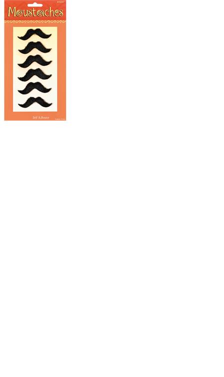 Self Adhesive Fiesta Mustaches Pack of 6