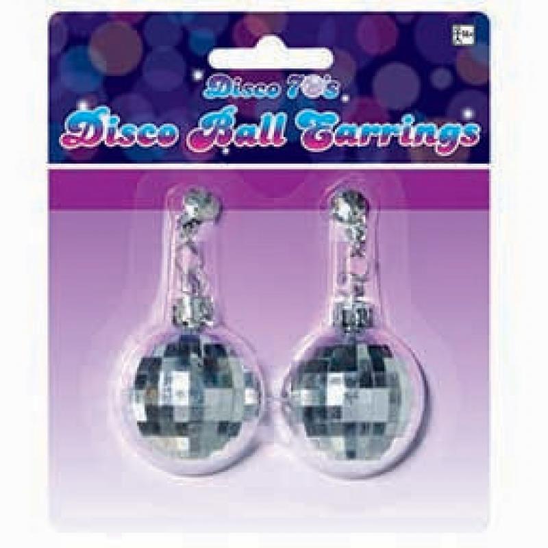Disco Ball Earrings Adult Costume Accessory