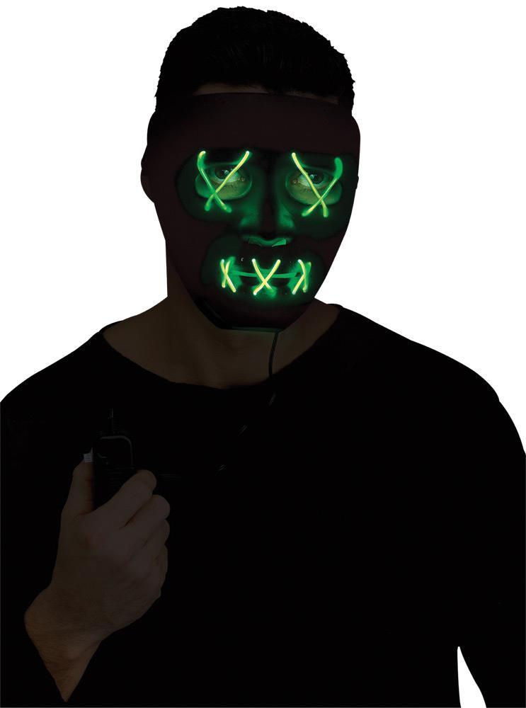 Green String Illumo Light Up Purge Adult Mask