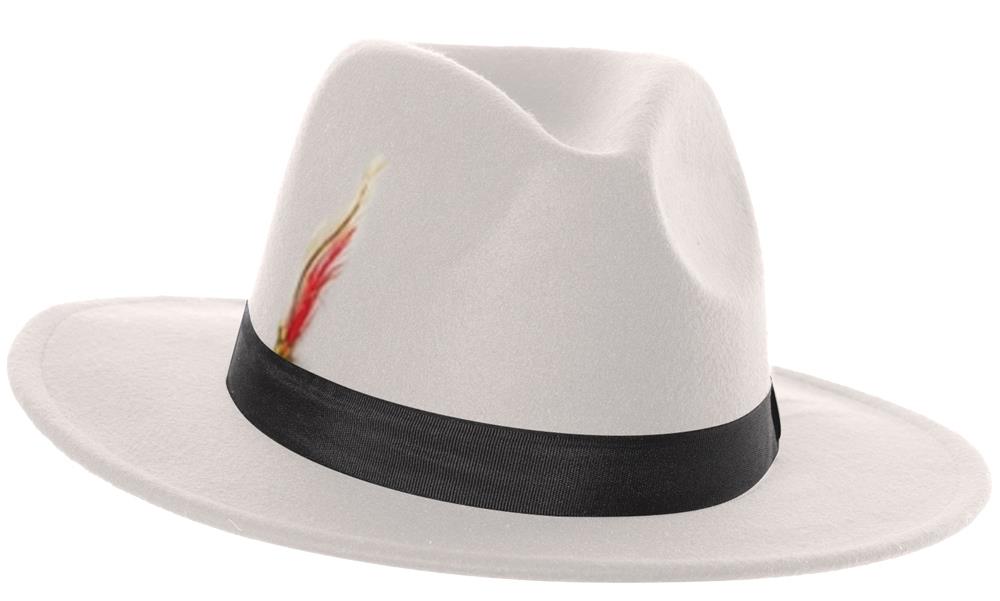 White Fedora Adult Hat
