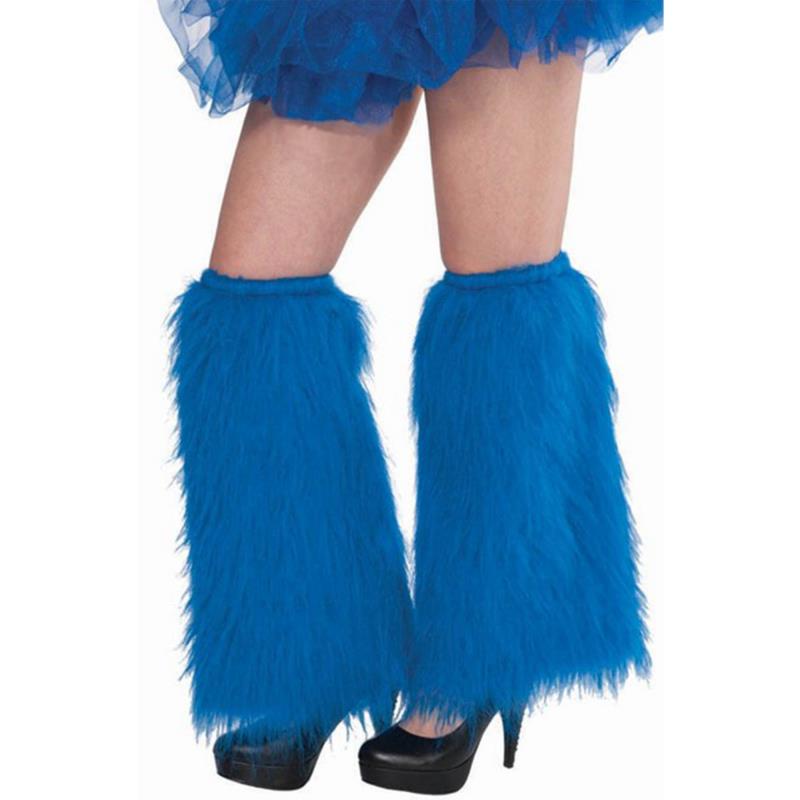 Blue Plush Leg Warmers Adult Costume Accessory