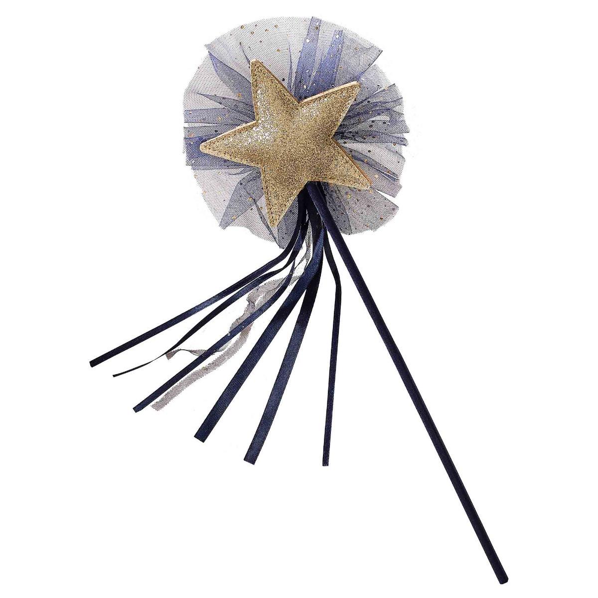 Fancy Dress Navy Gold Star Wizard Wand Child Costume Accessory