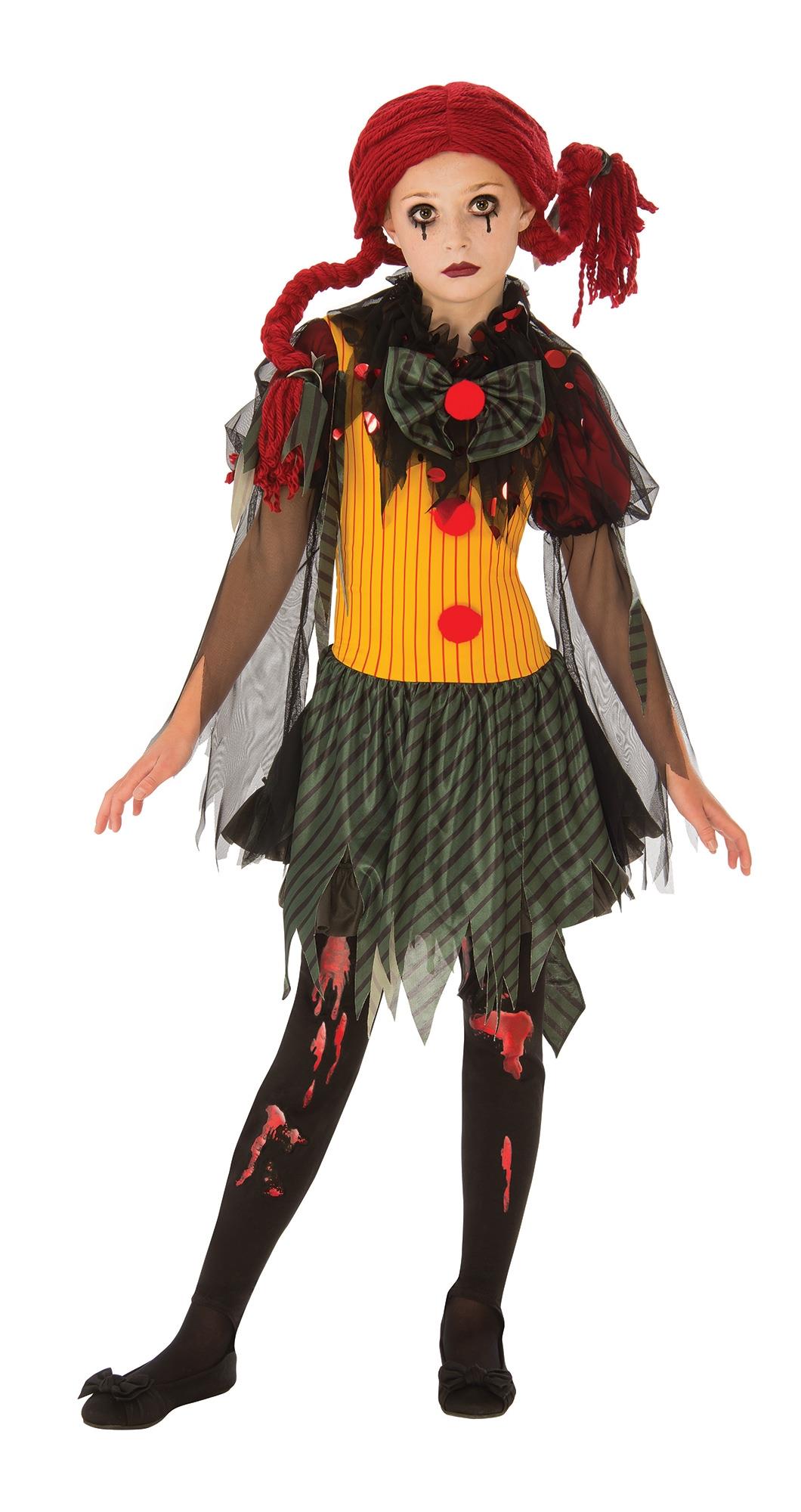 Zombie Girl Clown Child Costume