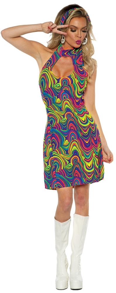60's 70's Glow Disco Mod Adult Costume