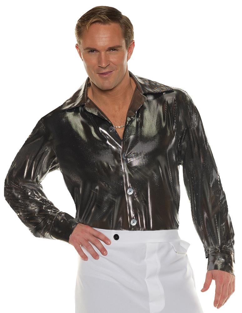 Black Silver Disco Adult Shirt