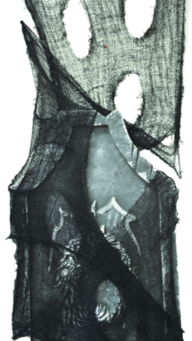 Freaky Fabric Loose Weave Black Halloween Decoration