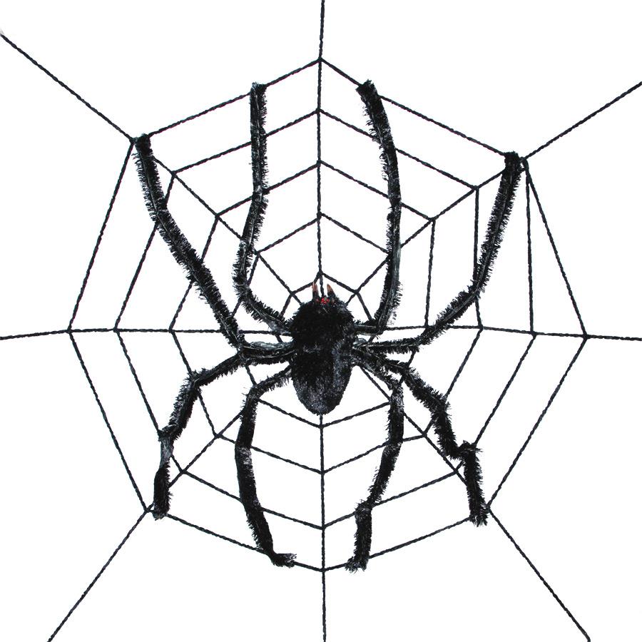 Spider Web With Spider Halloween Prop
