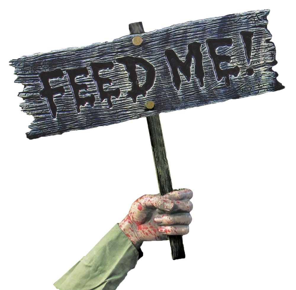 Feed Me Warning From Below Halloween Prop