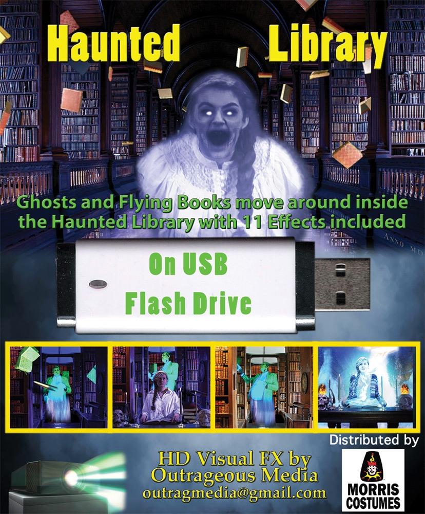 Haunted Library USB Digital Halloween Decor