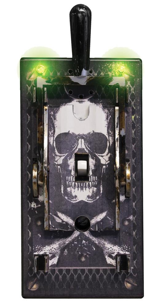 Electric Skull Light Up Light Switch Cover Halloween Prop
