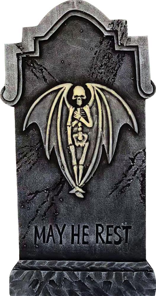 Tombstone Bat Skeleton Halloween Prop