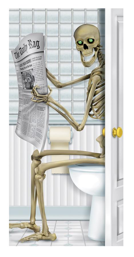 Skeleton Restroom Door Cover Halloween Decoration