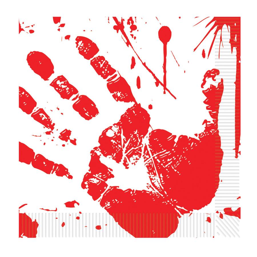 Bloody Handprints Luncheon Napkins Pack of 16