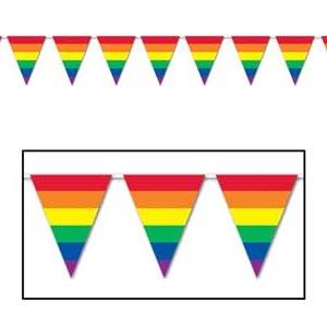 Rainbow Pride Plastic Pennant Banner