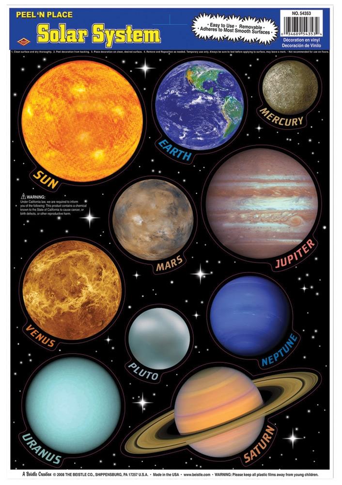 Solar System Peel N Place Stickers