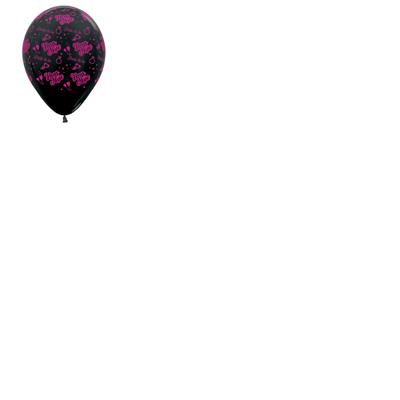 Sempertex 30cm Hen's Night Bride to Be Black Latex Balloons Pack of 25