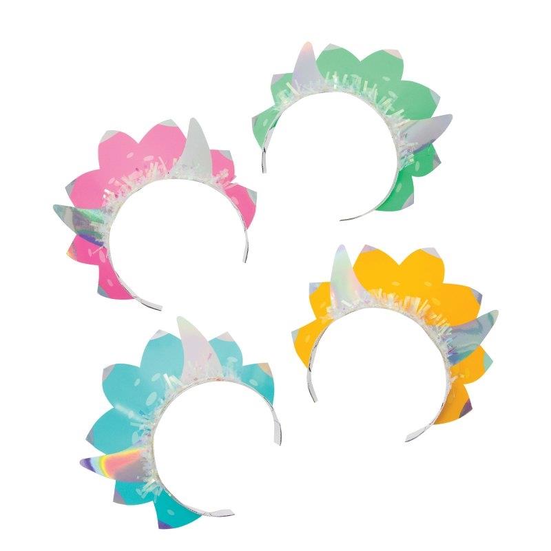 Dino Party Decor Iridescent Tiaras Pack of 8