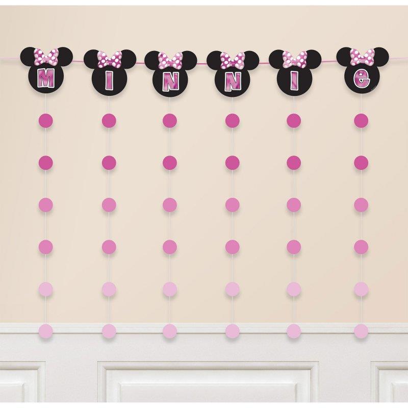 Minnie Mouse Polkadot Banner String – 10 Foot Hanging Decoration For Minnie Themed Birthday Parties