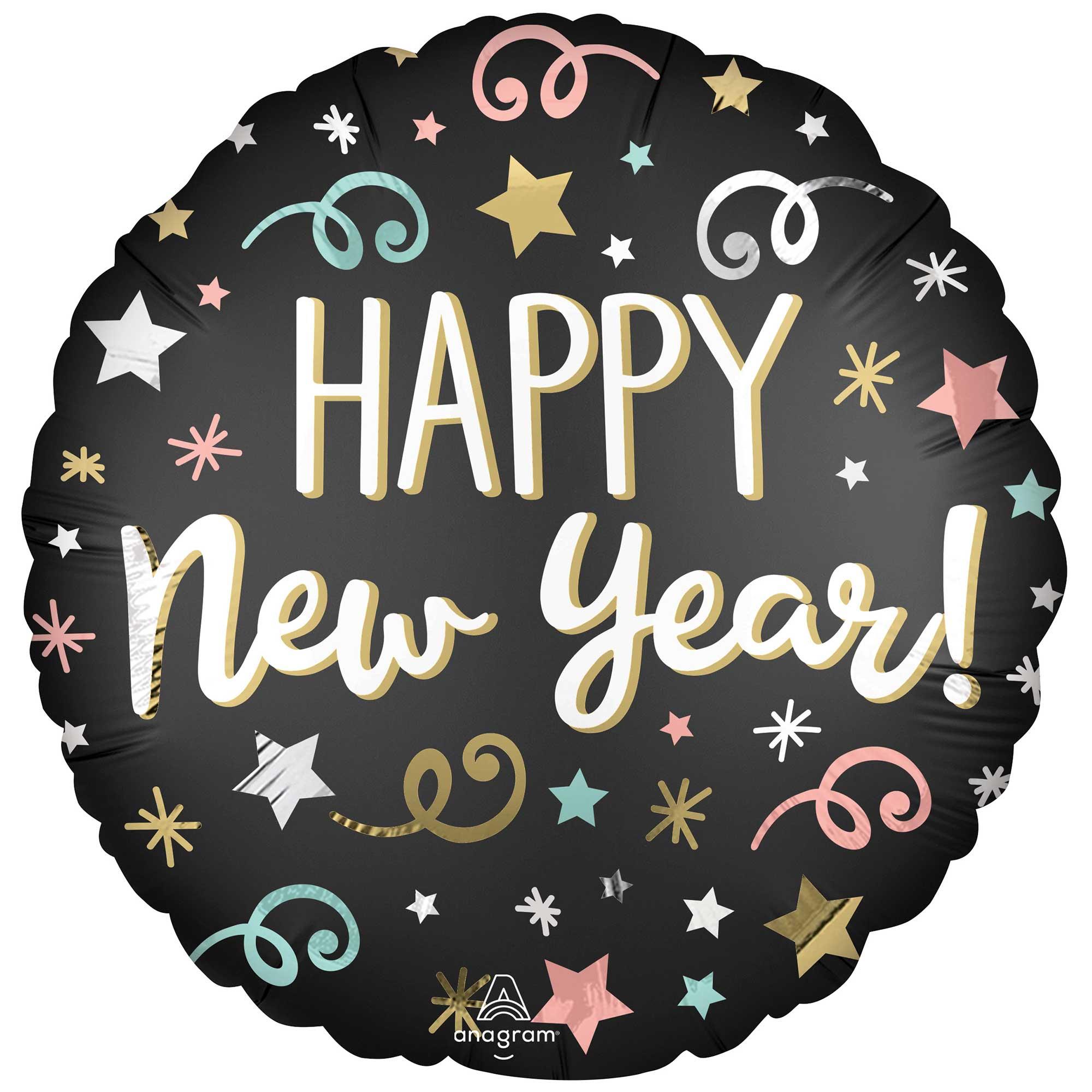 Standard Confetti Satin New Year's Eve Foil Balloon