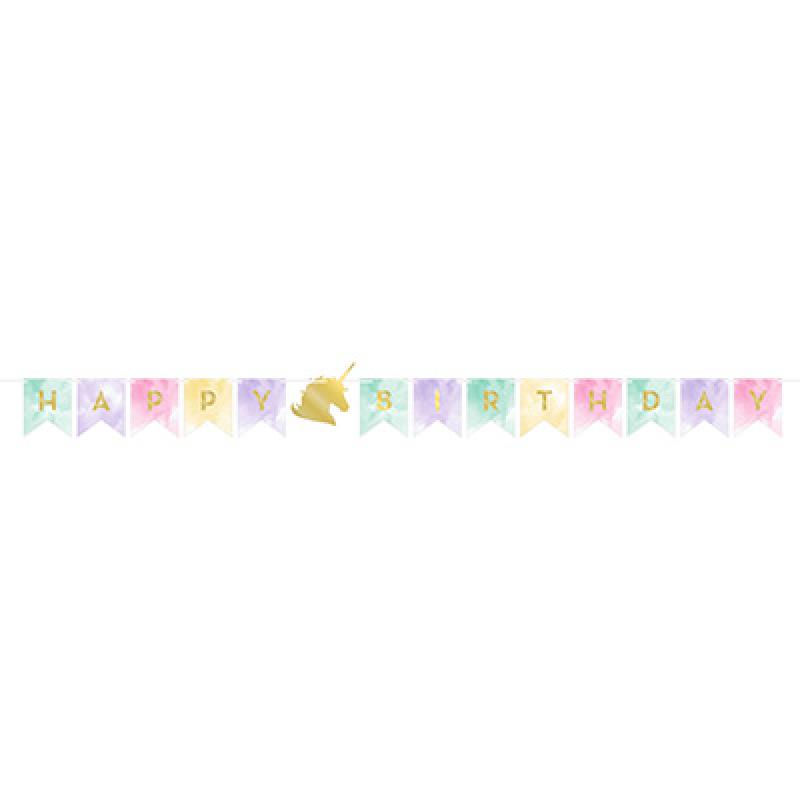 Unicorn Sparkle Happy Birthday String Banner