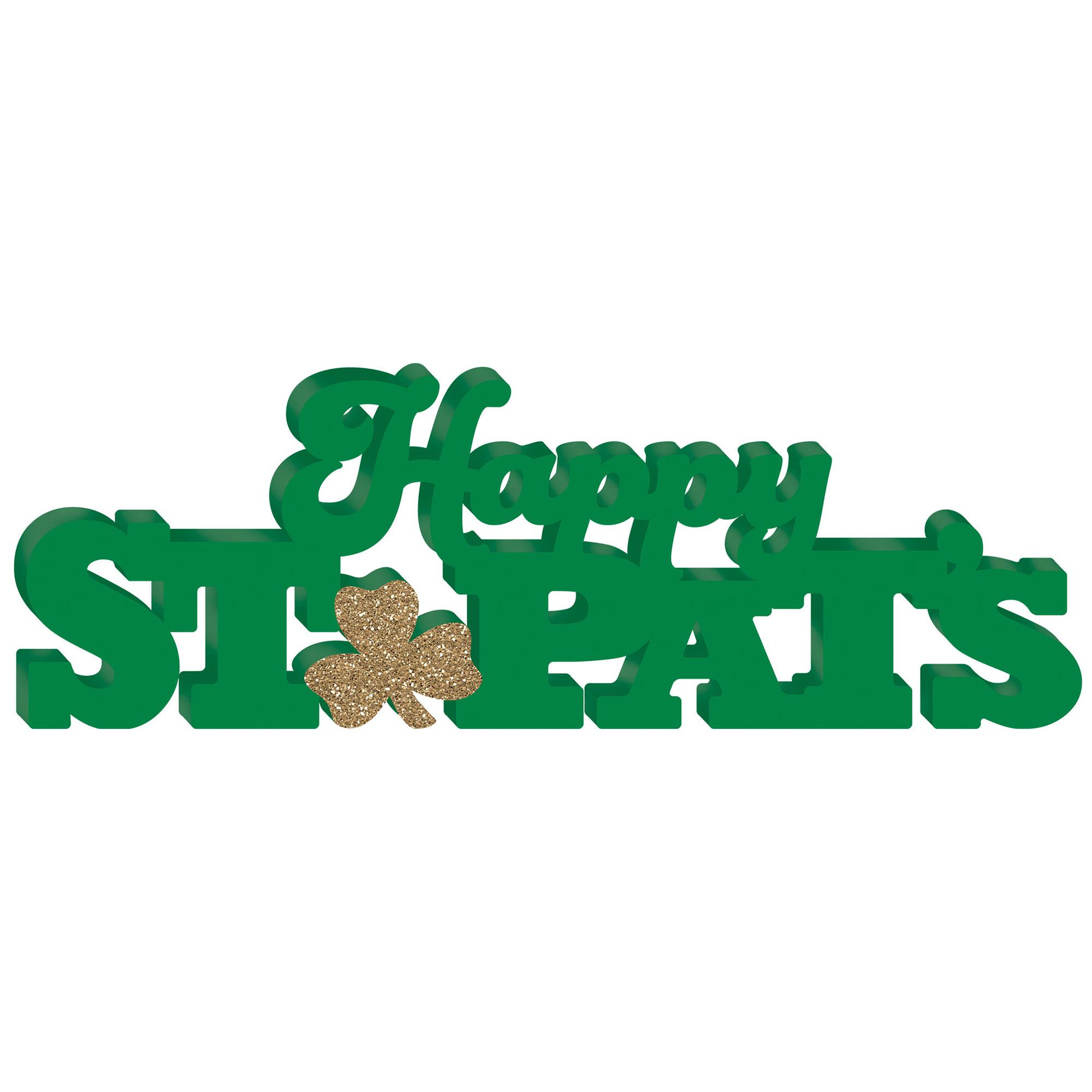 Happy St. Pat's MDF Glitter Standing Sign Decoration