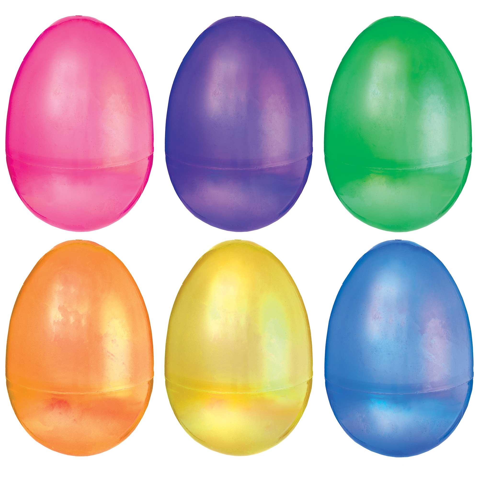 Easter Eggs Small Pearlescent Plastic Fillable Favours Pack of 6