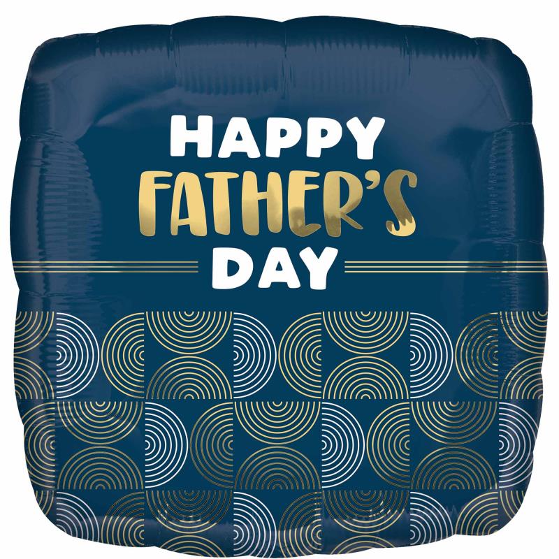 Happy Father's Day Ribbed Lines 45cm Foil Balloon