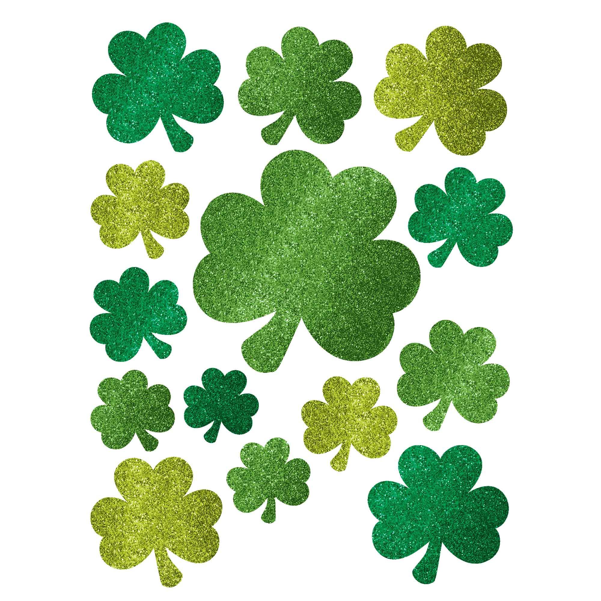 Shamrocks Window Glitter Decorations