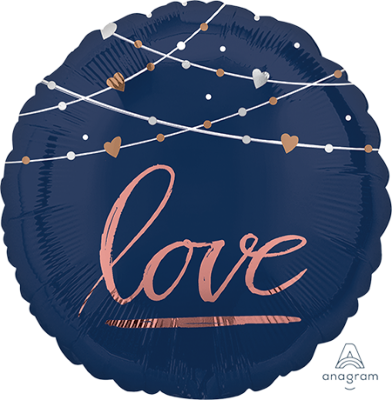 Navy Bride Love 45cm Foil Balloon