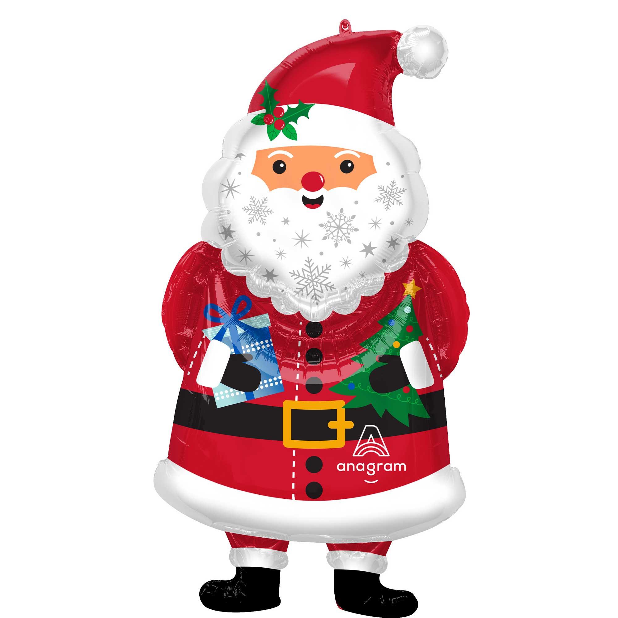 SuperShape Snowy Santa Foil Balloon