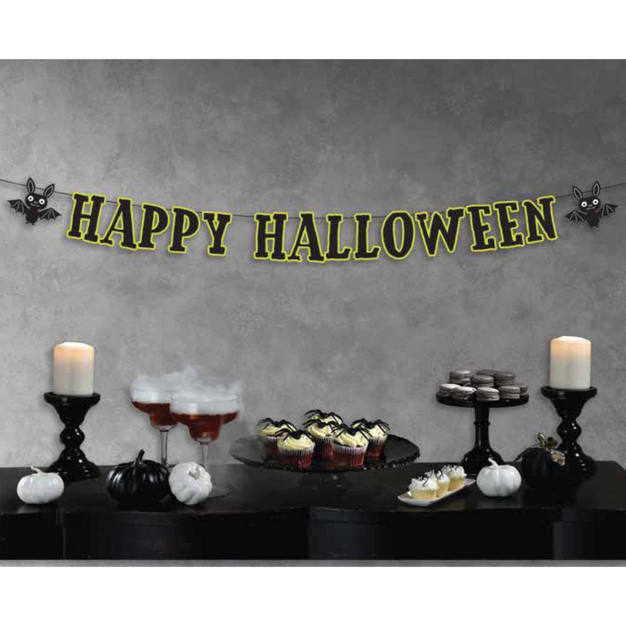 Happy Halloween Bats Letter Banner
