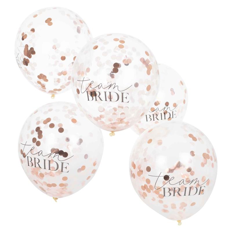 Hen Party Team Bride Confetti Balloons Pack of 5