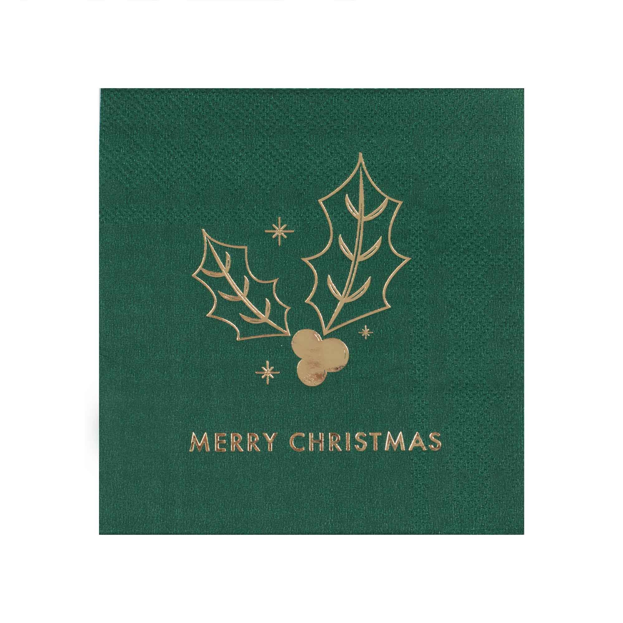 Christmas Traditional Touches Beverage Napkins Pack of 16