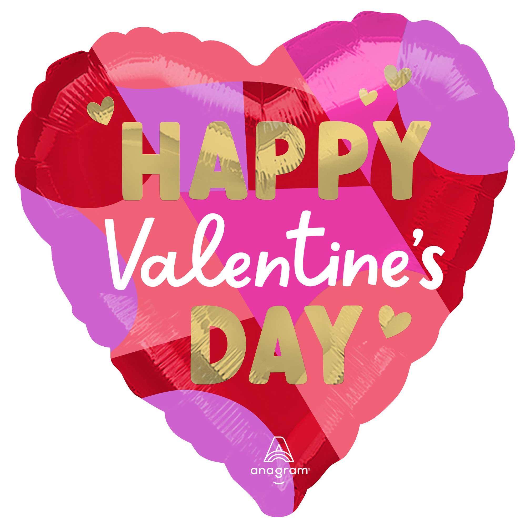 Happy Valentine's Day Blocking Brights 45cm Foil Balloon
