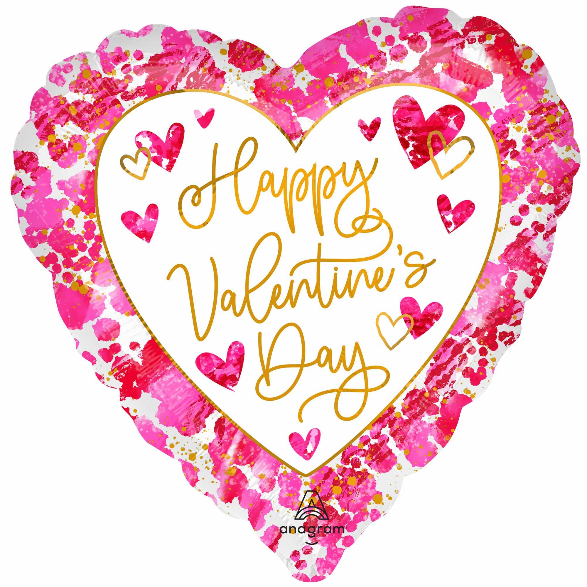 Happy Valentine's Day Heartful 45cm Foil Balloon