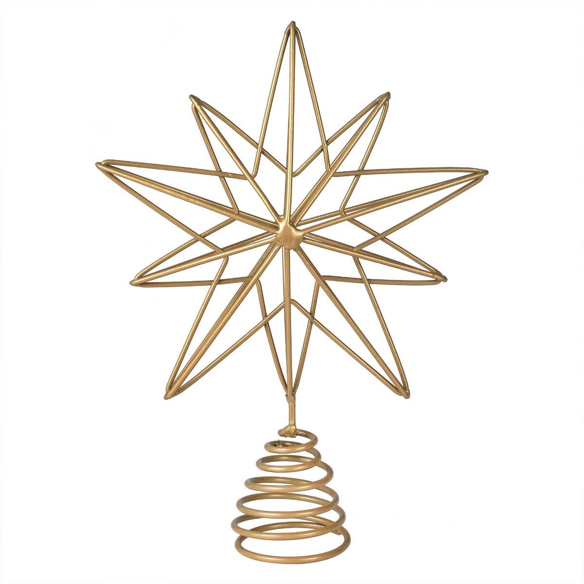 Cosy Copper Christmas Gold Star Tree Topper
