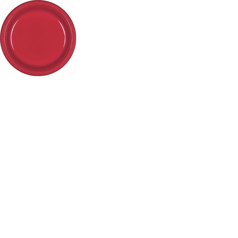 Apple Red Premium Plastic Plates 23cm Pack of 20