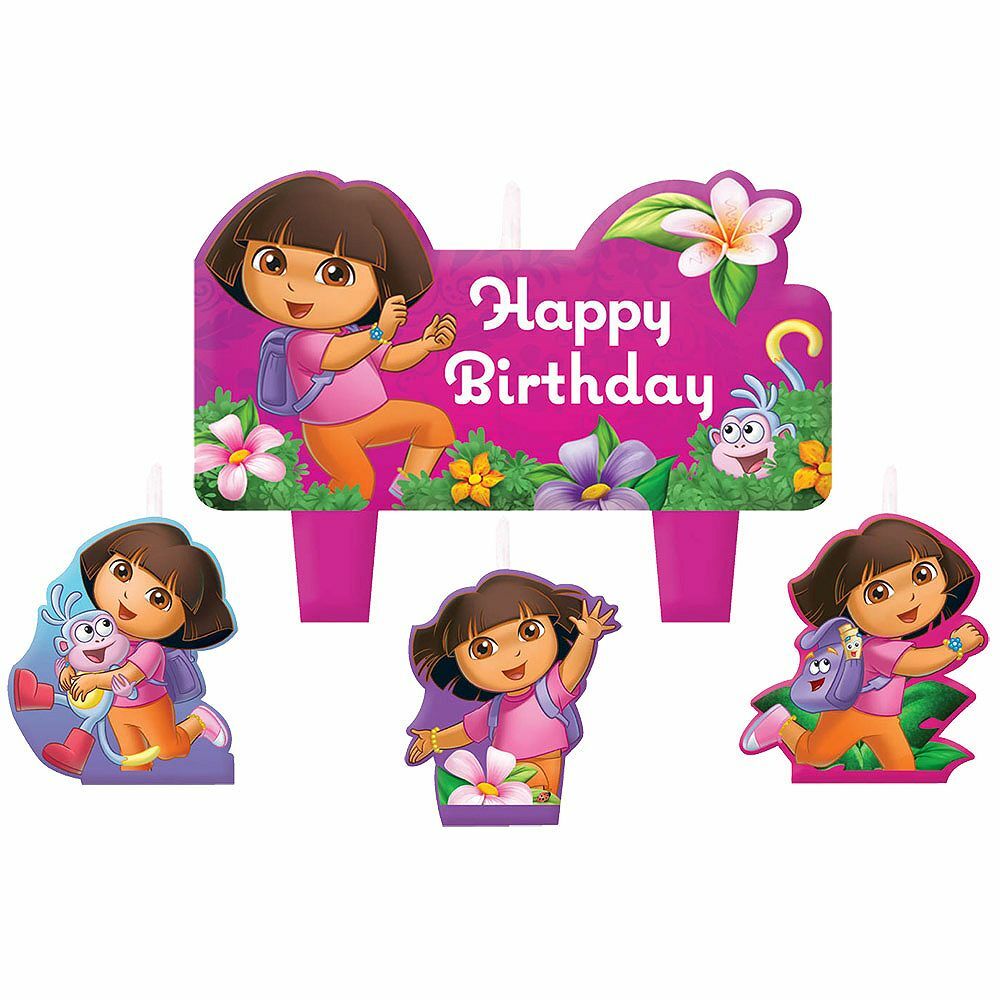 Dora the Explorer Mini Molded Candles (Set of 4)