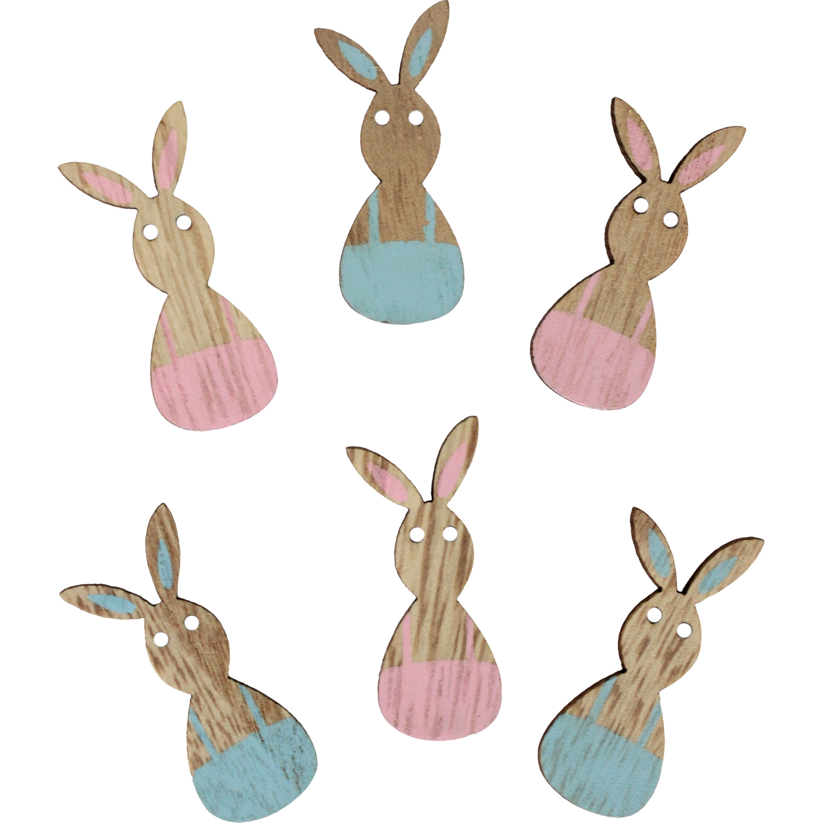 Pastel Bunny Rabbit Wooden Confetti Decorations (Pack of 20)