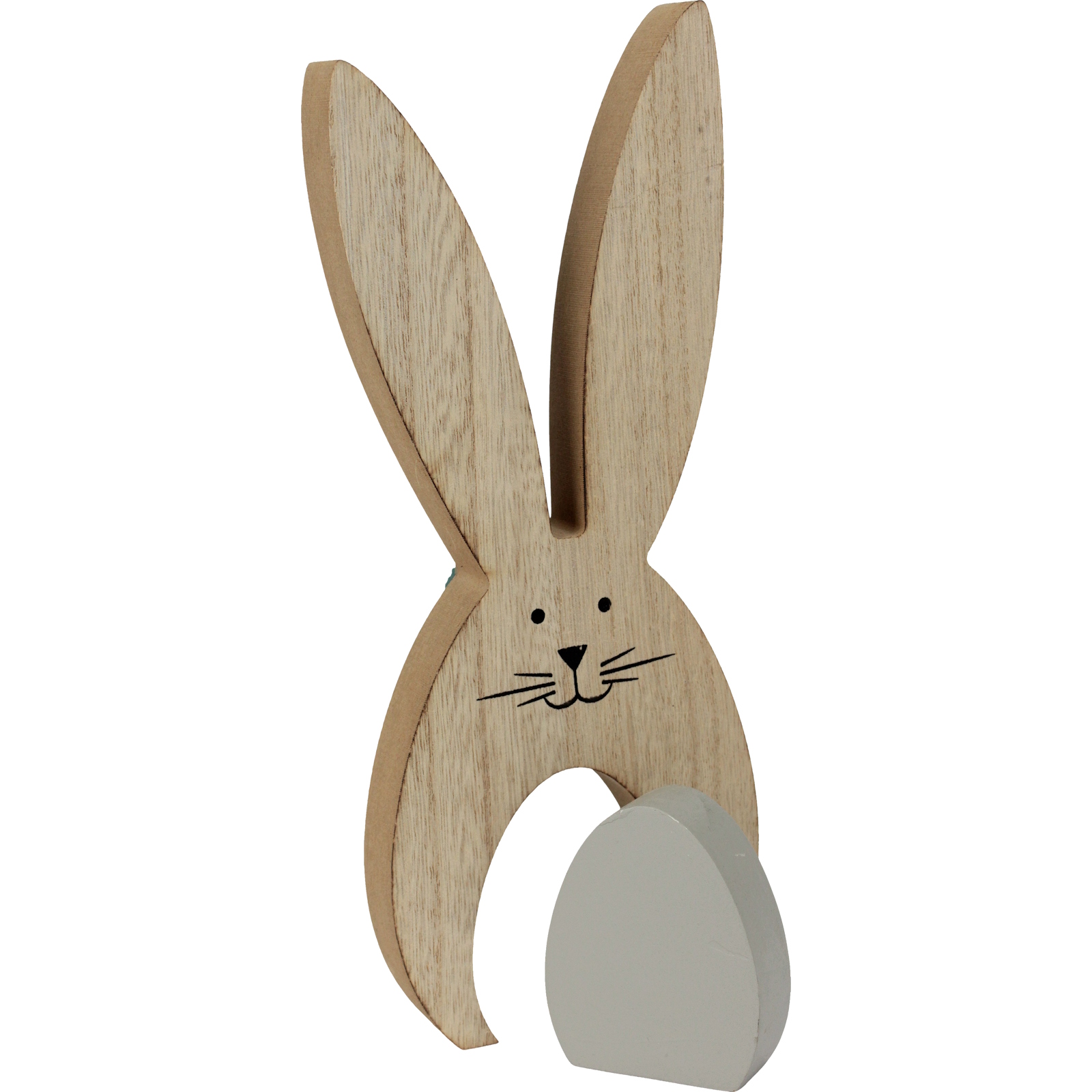 Wooden Bunny and Easter Egg Decoration