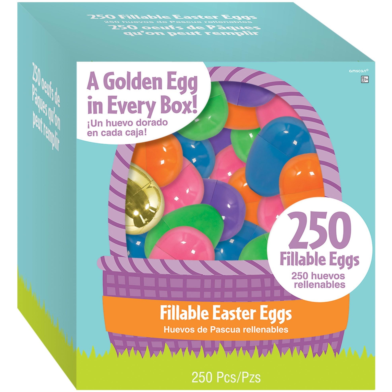 Coloured Fillable Plastic Easter Eggs 6cm (Bulk Pack of 250)