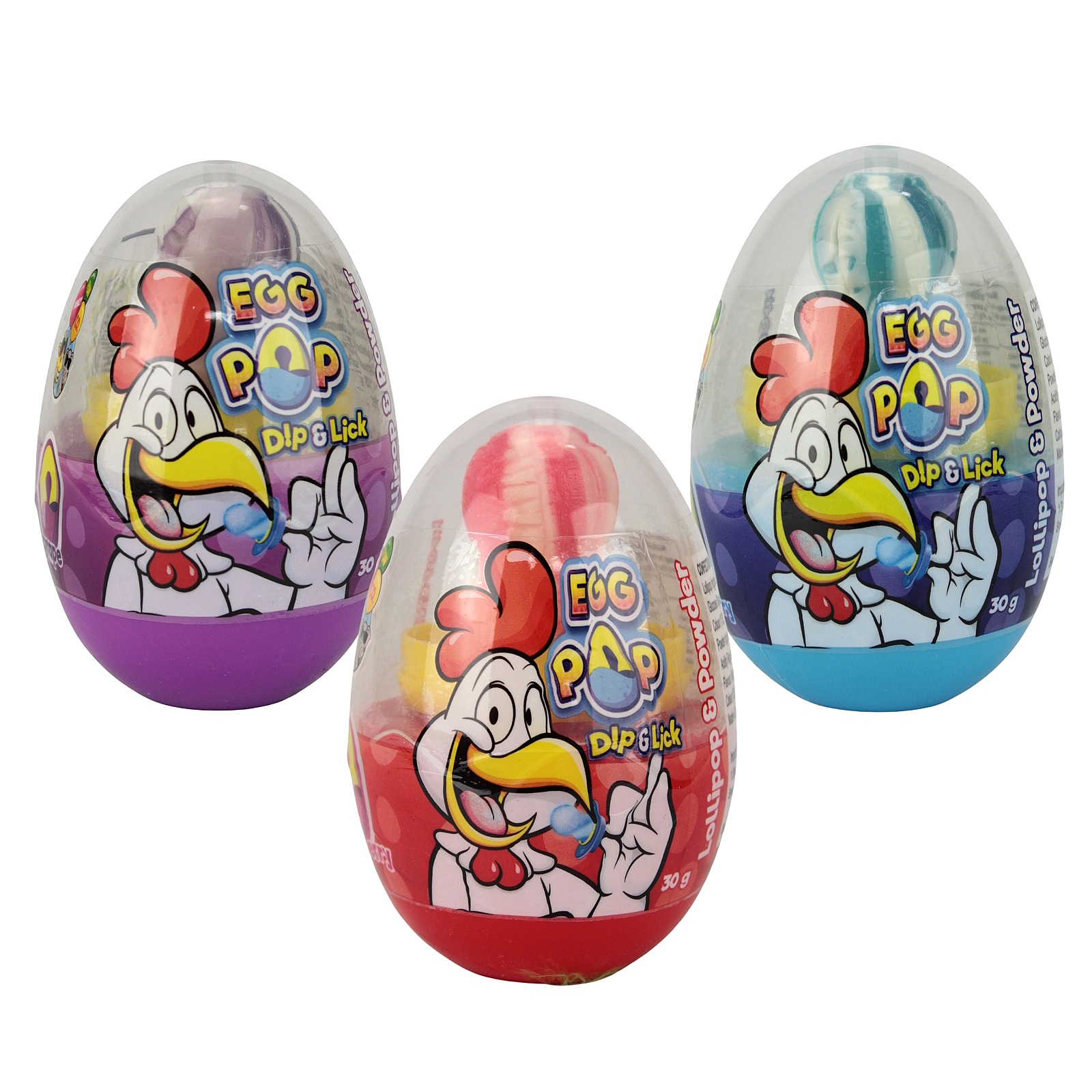 30g Egg Lollipop Dipper With Sour Powder Assorted 