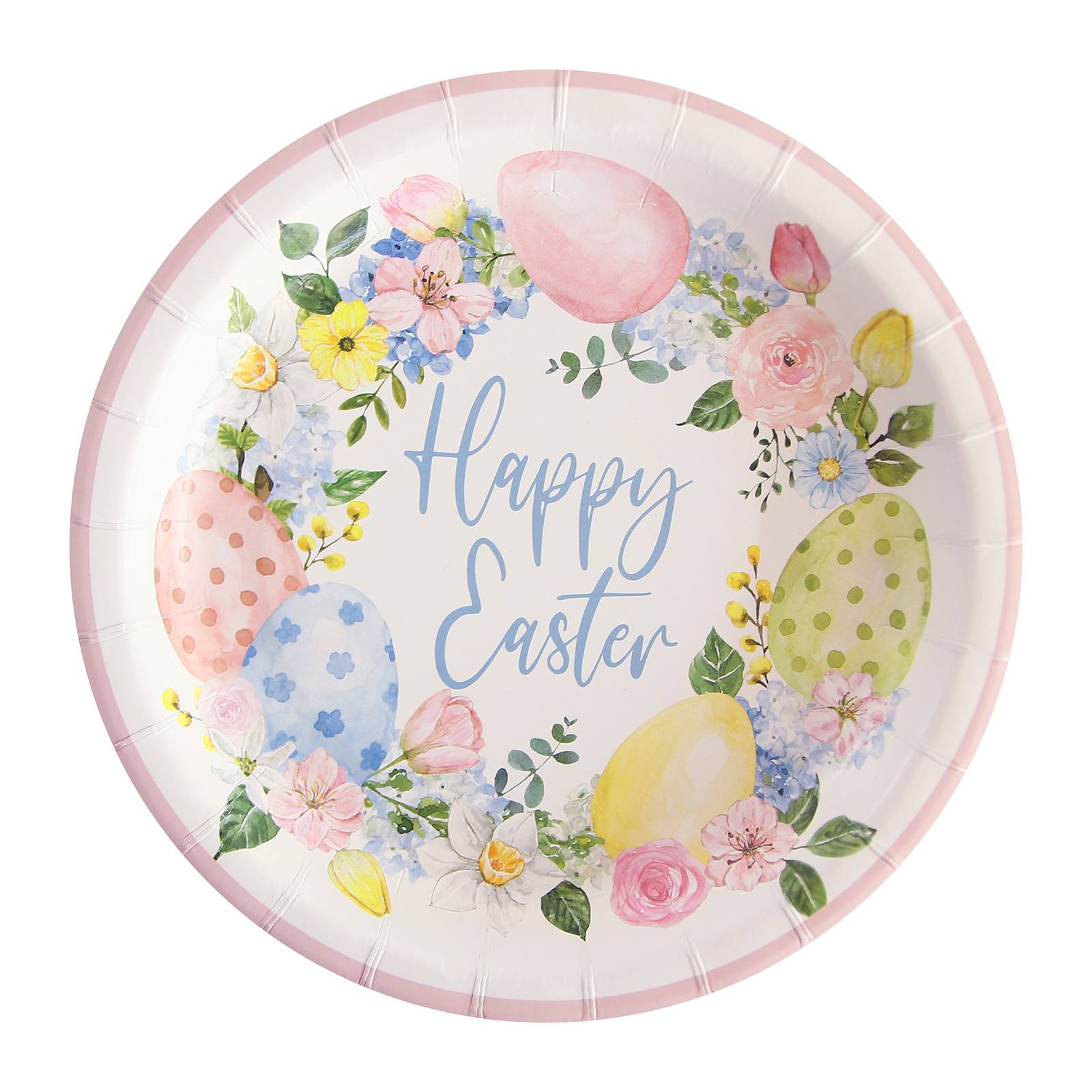 Heritage Floral Happy Easter Small Paper Plates (Pack of 12) 