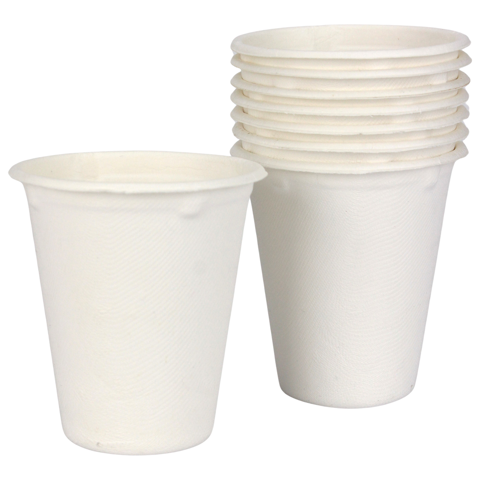 Eco Friendly White Sugar Cane Cups 236ml (Pack of 8) 