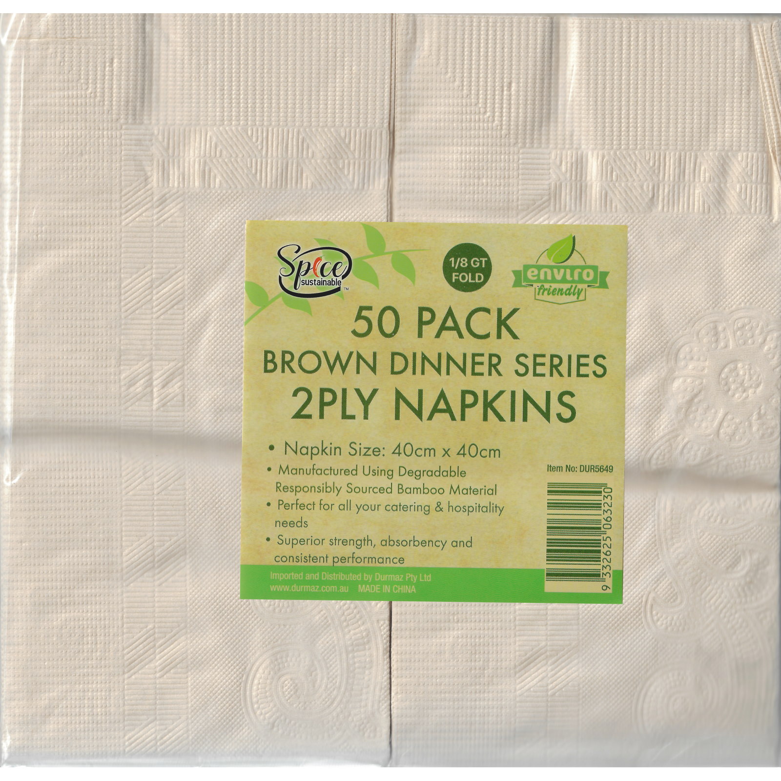 Eco Brown Dinner Napkins 1/8 GT Fold (Bulk Pack of 50)