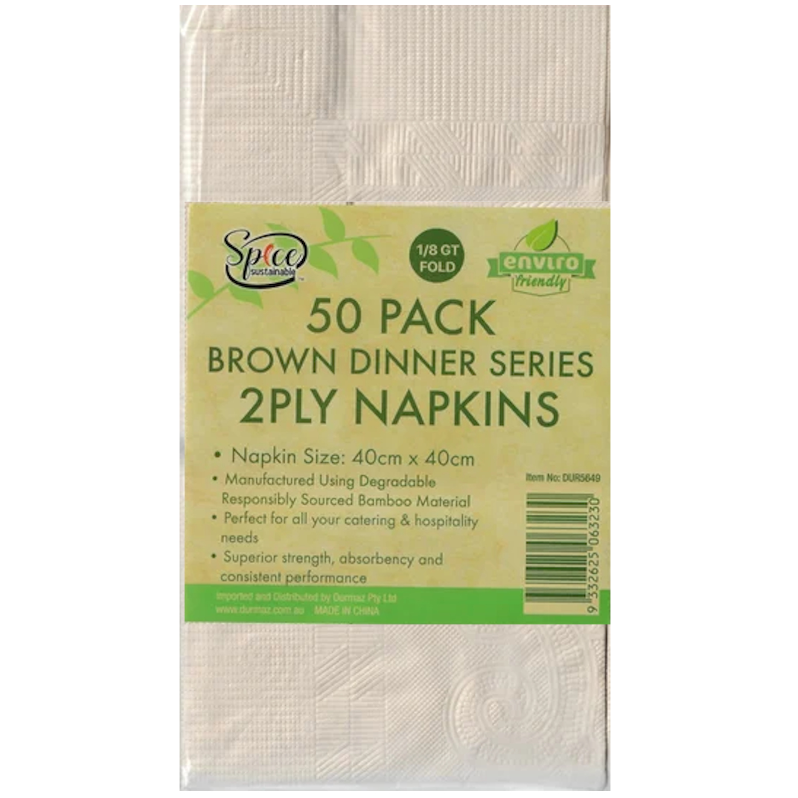 Eco Brown Dinner Napkins 1/8 GT Fold (Bulk Pack of 50)