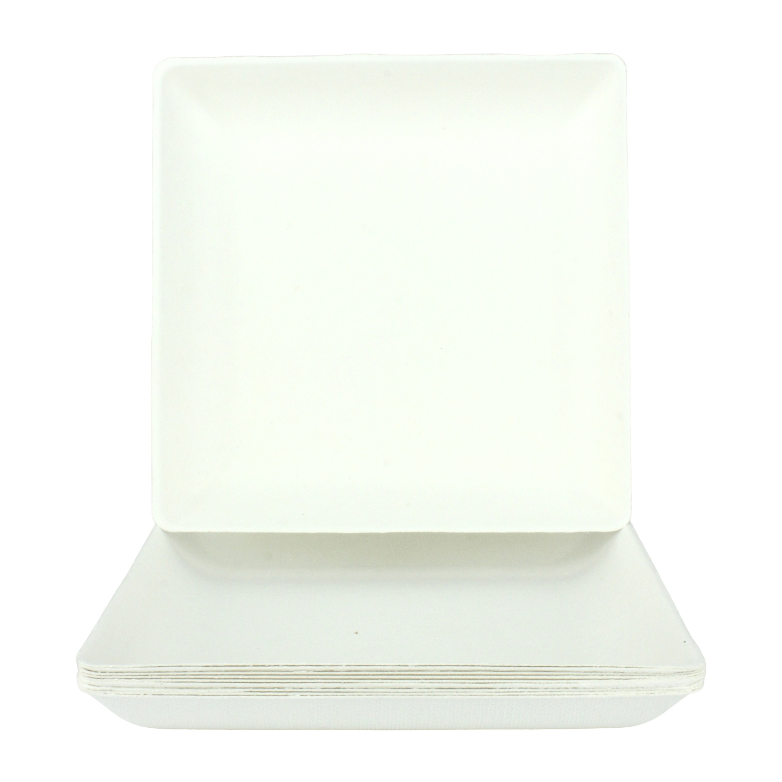 White Sugar Cane Small Square Paper Plates (Pack of 10)