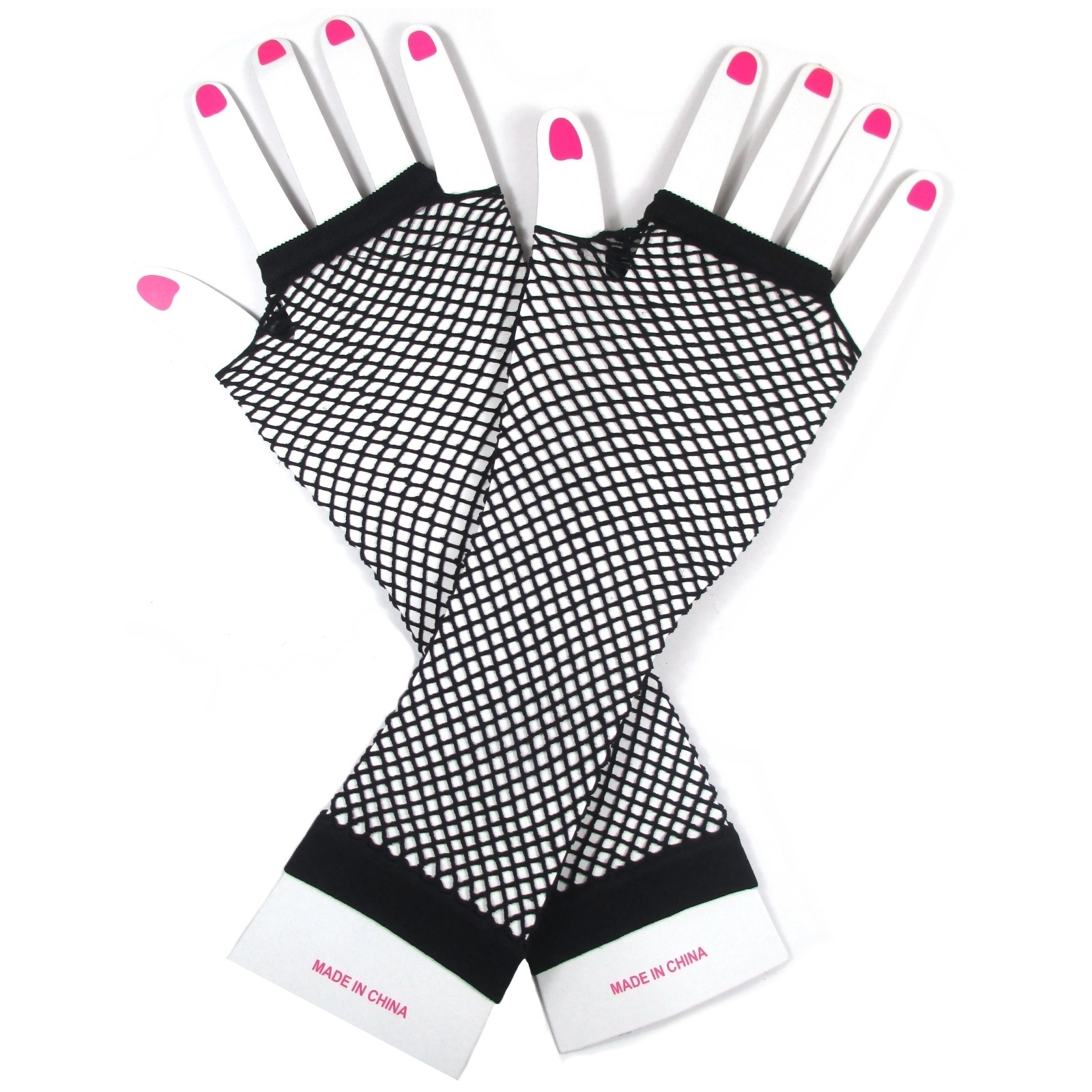 Black Fingerless Fishnet Gloves